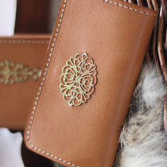Handmade vintage pretty flower leather small keys wallet pouch purse for women/lady girl