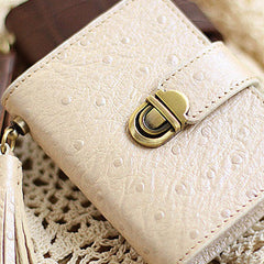 Handmade cute pretty cilice leather small cards wallet pouch purse for women/lady girl