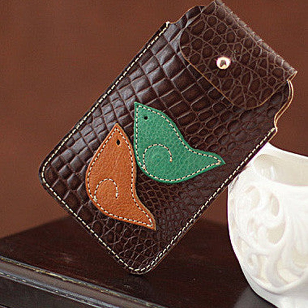 Handmade vintage sweet pretty leather iphone case cover bag pouch for women/lady girl