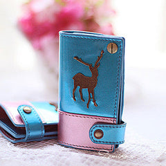 Handmade vintage sweet pretty leather small keys wallet pouch purse for women/lady girl