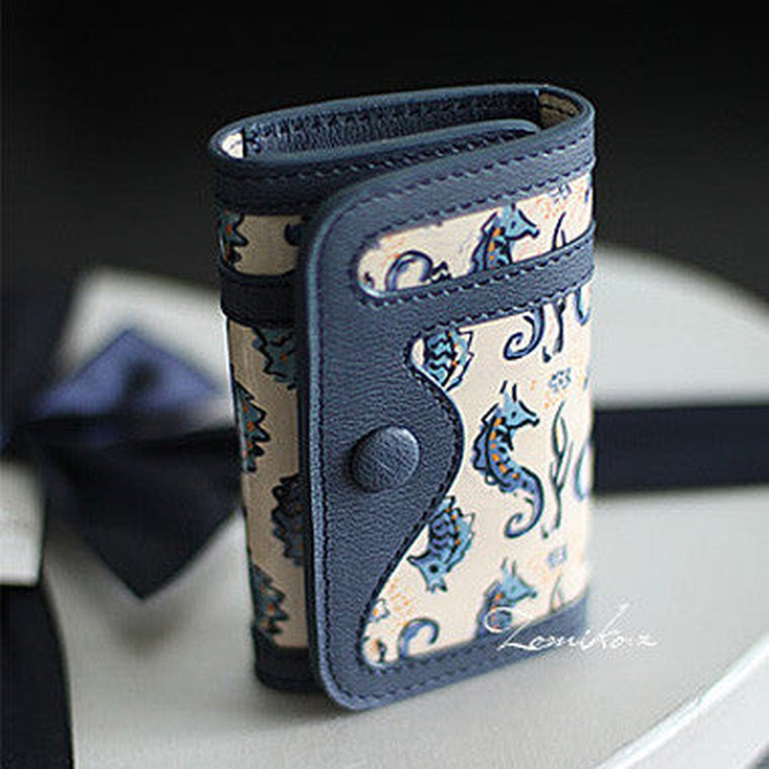 Handmade rustic sweet pretty leather small keys wallet pouch purse for women/lady girl