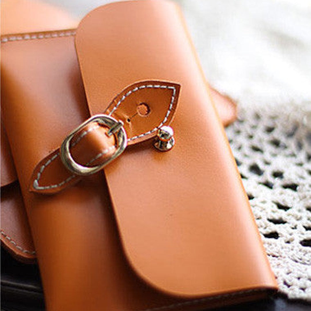 Handmade vintage rustic pretty leather iphone case cover bag pouch for women/lady girl