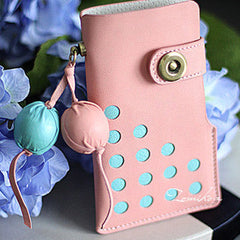 Handmade vintage rustic pretty leather iphone case cover bag pouch for women/lady girl