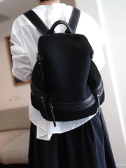 Nylon Leather Backpack Black Womens Travel Backpack Purse Nylon Net School Rucksack for Ladies