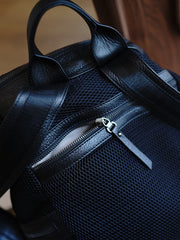 Nylon Leather Backpack Black Womens Travel Backpack Purse Nylon Net School Rucksack for Ladies