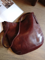 Vintage Coffee Leather Shoulder Tote Bag Women Crossbody Tote Purse for Women