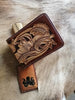 Flower Tooled Leather Wallet Card Wallet with ID Window Floral ID Holder Wallet Mens Wallet with ID Window?