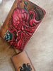 Octopus Tooled Leather Wallet Card Wallet with ID Window Cool ID Holder Wallet Mens Wallet with ID Window?