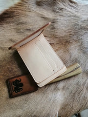 Flower Tooled Leather Wallet Card Wallet with ID Window Floral ID Holder Wallet Mens Wallet with ID Window?