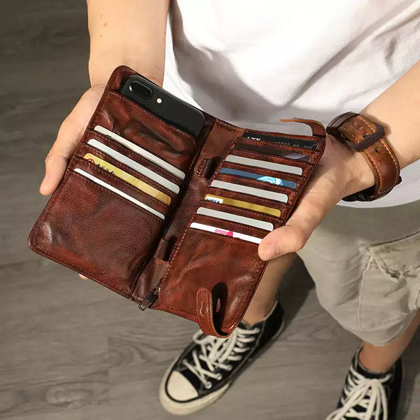Mens Bifold Leather Wallet With Pen Holder - Card Holder Detail