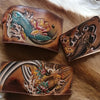 Carp Tooled Leather Wallet Billfold Mens Wallet - Back View