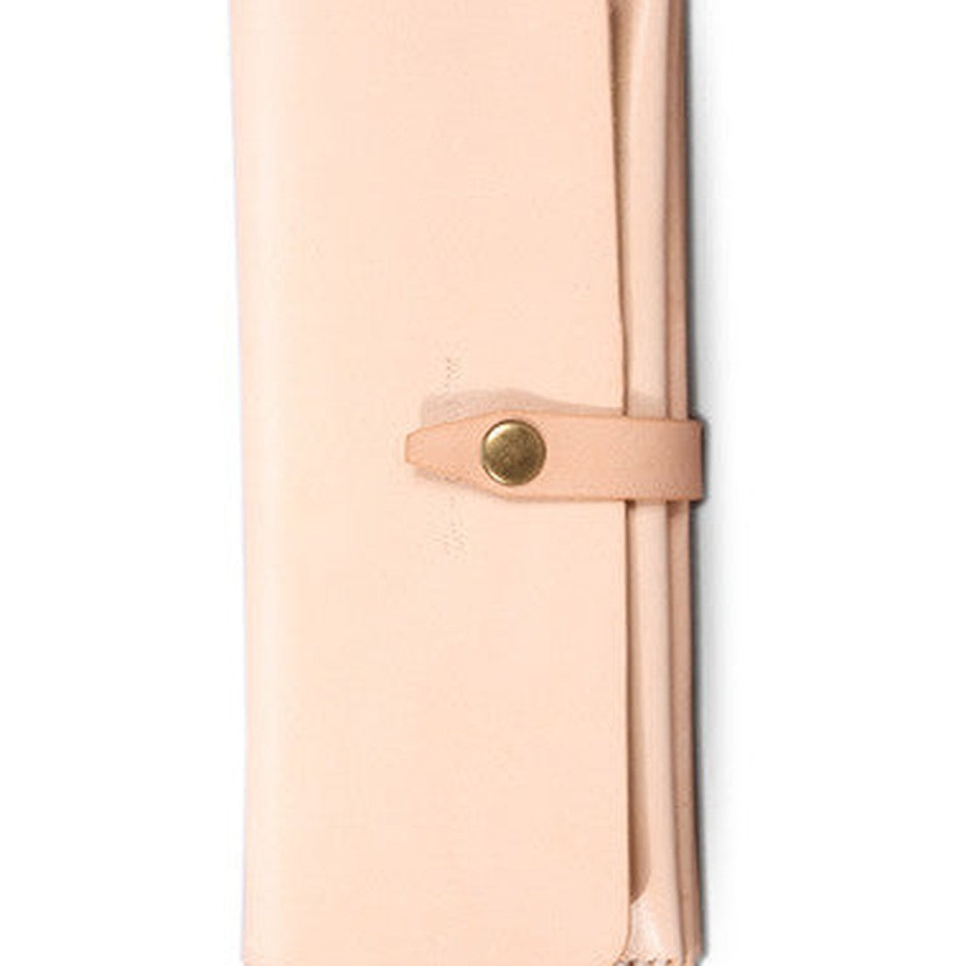 Handmade beige modern minimalist leather phone clutch long wallet for women