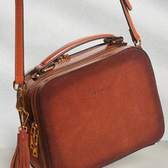 Brown Genuine Leather handbag shoulder bag for women leather Side bag
