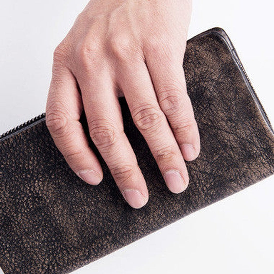 Cool Vintage mens leather long wallet vintage bifold long wallet for men
