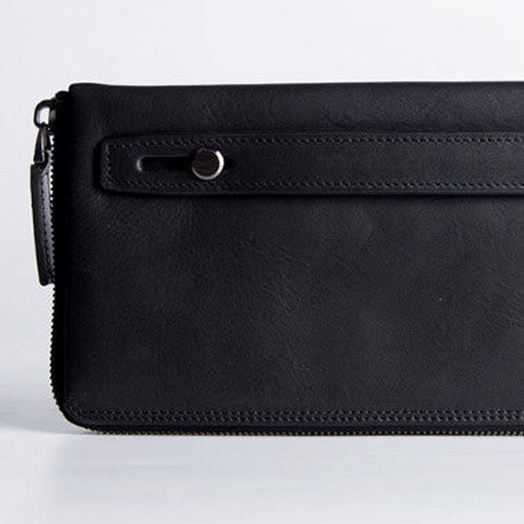 Handmade long wallet leather men phone zip clutch vintage wallet for men