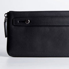 Handmade long wallet leather men phone zip clutch vintage wallet for men