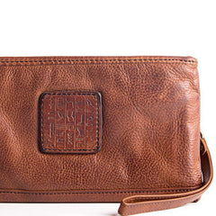 Cool Vintage mens leather long wallet vintage bifold wristlet long wallet for men