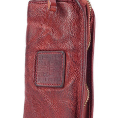 Handmade long wallet leather men phone zip clutch vintage wallet for men