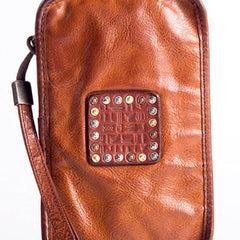 Cool Leather mens wirstlet long wallet leather wristlet zipper clutch wallet for men