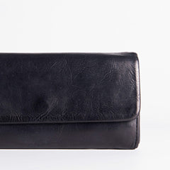 Leather Long clutch wallet leather black men wallet long wallet