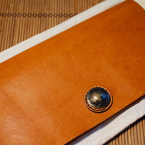 Handmade Genuine leather clutch travel wallet passport wallet purse long wallet women