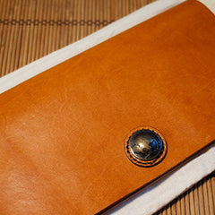 Handmade Genuine leather clutch travel wallet passport wallet purse long wallet women