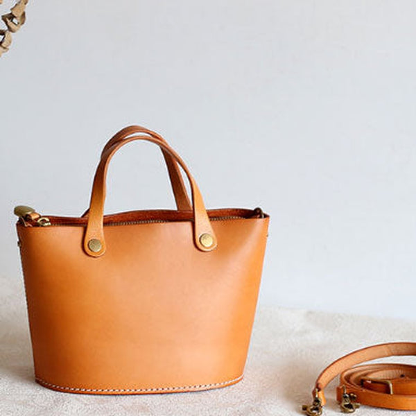 Womens Leather Bucket Bag Shopper Bag Leather Handbag Shoulder Bag for Women