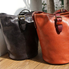Handmade Leather bag for women leather shoulder bag crossbody bag bucket bag