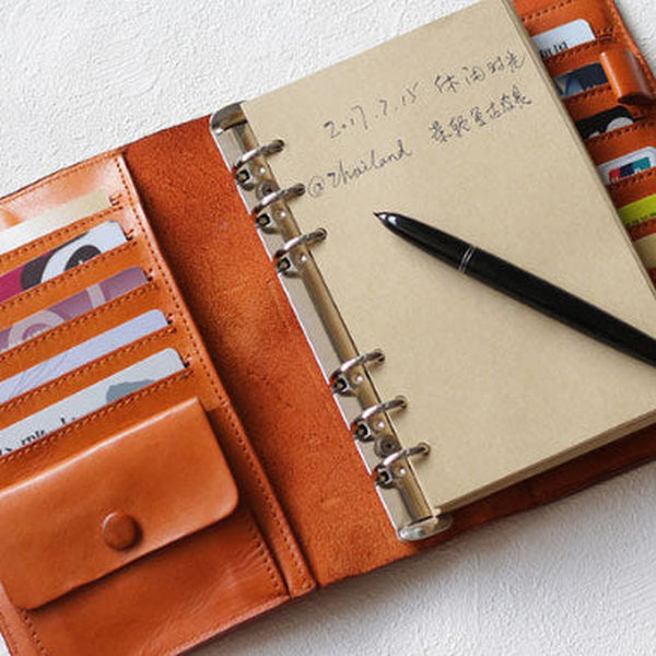 Handmade Genuine leather travel wallet passport journal notebook purse long wallet women