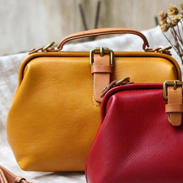 Handmade Leather doctor bag for women leather shoulder bag crossbody bag