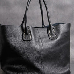 Handmade Leather black tote bag for women leather shoulder bag handbag