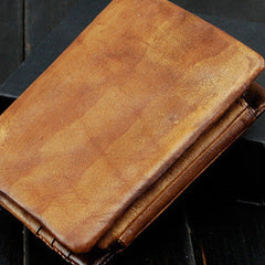 Handmade men billfold leather wallet men vintage brown gray purple wallet for him
