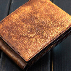 Handmade men billfold leather wallet men vintage brown gray wallet for him