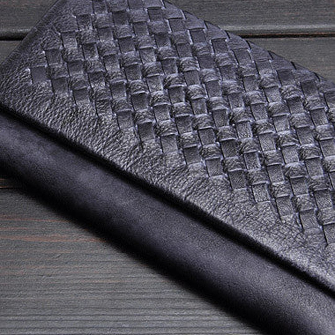Handmade men long leather wallet men bifold vintage gray long wallet for him