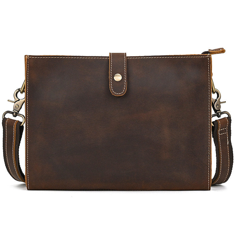 Leather Wristlet with Shoulder Strap for Men