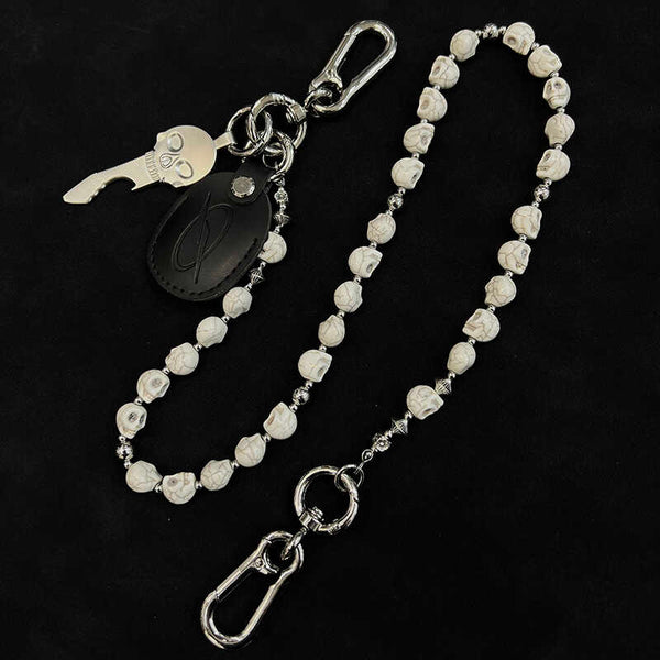 White Skull Head Wallet Chain White Skull - Back View