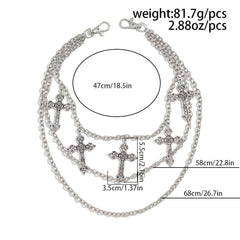 Triple Wallet Chain With Cross Cross Wallet Chain Mens Biker Wallet Chain - iChainWallets