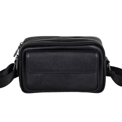 Mens Black Leather Crossbody Bag Mens Small Leather Crossbody Bag - iwalletsmen