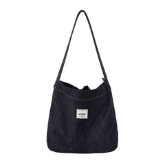 denim shoulder bags​ Women Blue Denim Shoulder Tote Bag Denim Medium Size Tote Crossbody Bags for Men - EverHandmade