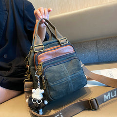 Green Canvas Convertible Crossbody Bag Canvas Handbag Canvas Convertible Backpack Shoulder Bag - Feltify