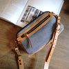 Denim Small Phone Bag Two-tone Denim Leather Crossbody Bag Small Jean Shoulder Bag - Feltify