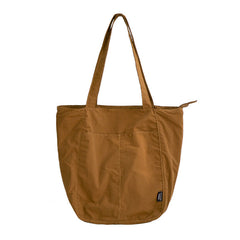  Khaki Large Nylon Tote Bag with Zipper