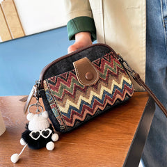 Bohemian Canvas Small Shoulder Bag Canvas Boho Embroidery Canvas Crossbody Bag - Feltify
