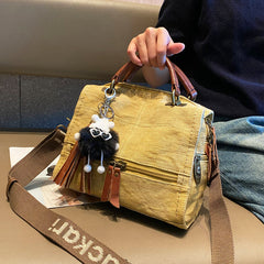 Dark Green Convertible Canvas Handbag Crossbody Bag With Outside Pockets Canvas Convertible Backpack Shoulder Bag - Feltify