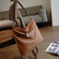 Classic Brown Onthego Leather Handbag Women Crossbody Purse Onthego Shoulder Bag for Women