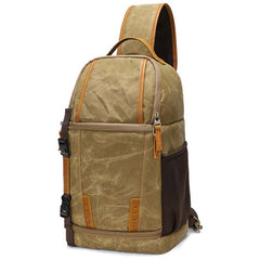 Sling Bag for Big Man - Waxed Canvas Large Sling Backpack - Large Canvas Sling Bag