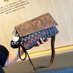 Bohemian Denim Clutch Purse Denim Shoulder Bag Convertible Embroidery Jean Bag - Feltify