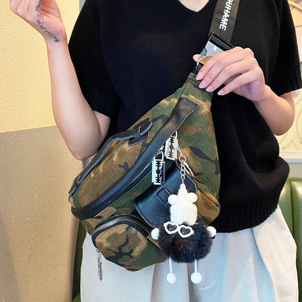 Camouflage Belt Bag Camouflage Fanny Pack for Men Camouflage Denim Leather Waist DENIM01101060