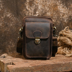 crossbody iphone case Leather Cell Phone Holster Belt Pouch Cell Phone Purse Crossbody Leather Belt Bag for Men