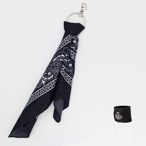 Black Paisley Bandana Kerchief Trousers Chain Pants Chain Biker Headscarf Jeans Chain Pants Chain